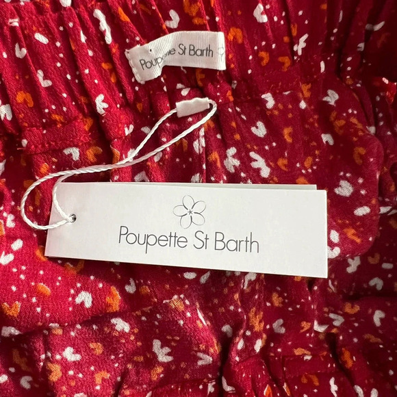 Poupette St Barth Red Sky Rayon Georgette Foe Printed Pants Size US XS - Picture 10 of 12